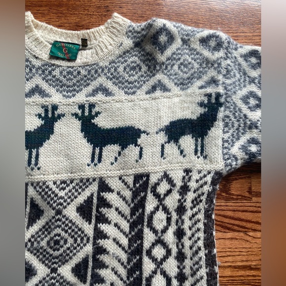 RARE VINTAGE GAELTARRA Made in Ireland Holiday Heavy Wool Sweater L - Picture 2 of 5